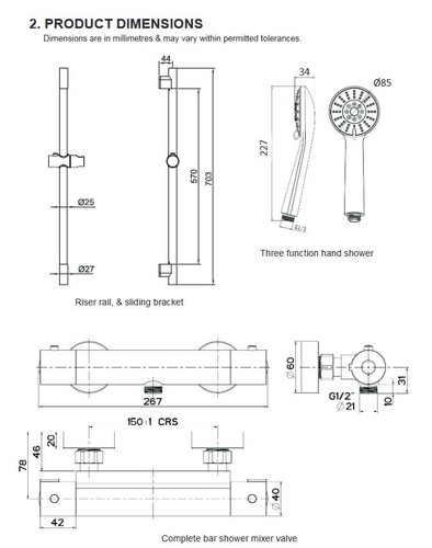 Ideal Standard/Sottini Ecotherm Thermostatic Bar Mixer Shower A7256AA New - 第 4/13 張圖片