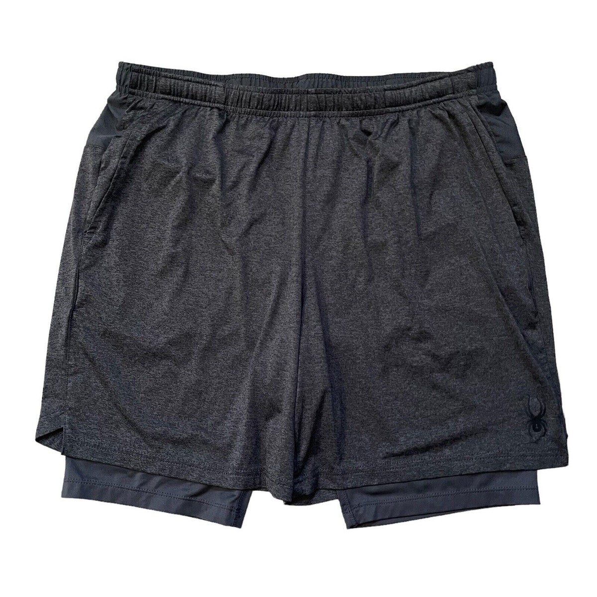【SPYDER】 [Pro Web Cool] Men's Wafen Airy Piste Shorts Spyder Active Pro Web Shorts Mens XXL Light Gray Cycling