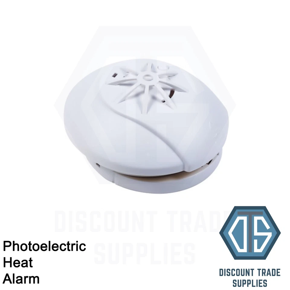 Mains Heat Alarm Detector 240V Mains Battery Back Up Linkable Interlink Free P&P