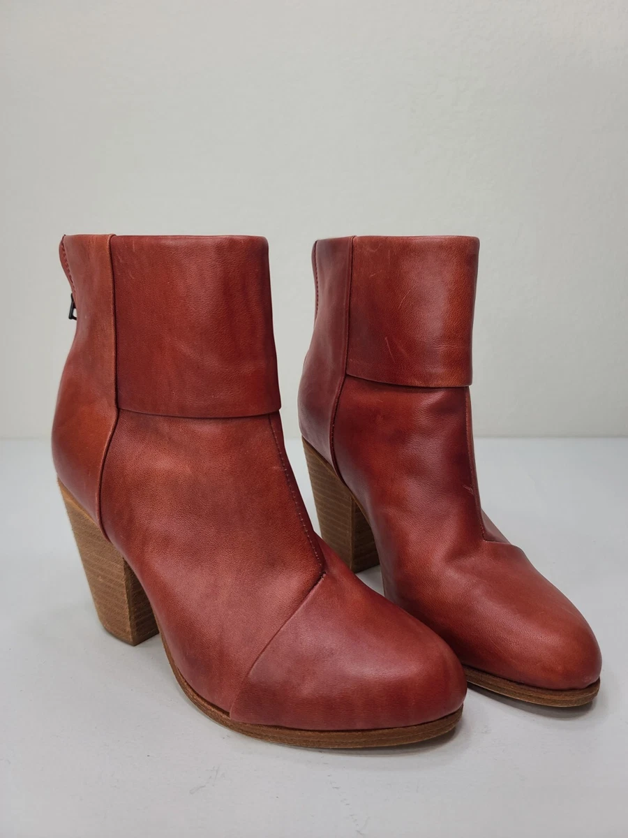 Rag & Bone Red Leather‎ Pointed Toe Stiletto Ankle Boots Size 39.5 Made in Italy rag & bone | Shoes | Rag Bone Brea Boots Patent Textile  main image 3