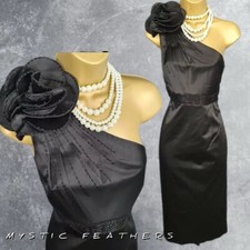PRINCIPLES Black One Shoulder Occasion Evening Cocktail Party Midi Dress Size 12