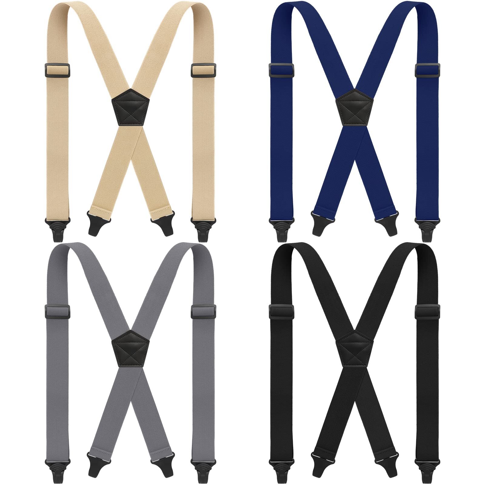 4 Pcs X Back Hidden Suspenders Heavy Duty Hiking Suspenders Adjustable Under ...