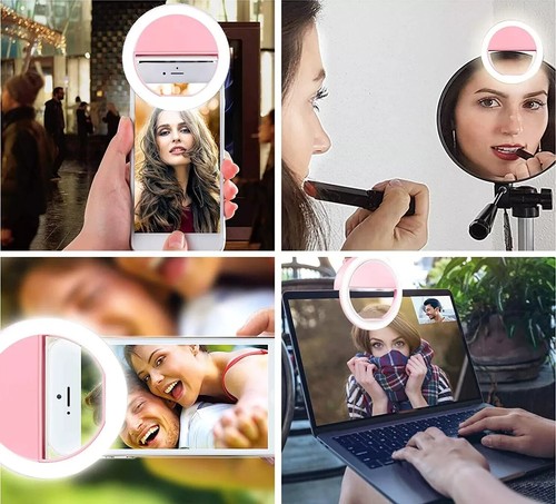 Ring Selfie Blitzlicht Handy Ständer mit Clip Halter Wiederaufladbar Teleskop - Bild 30 von 31