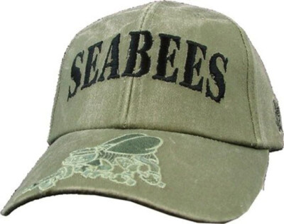 NEW United States U.S. Navy Seabees cap hat. OD Green. 5775.