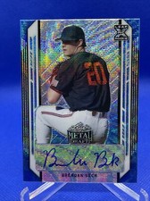 Brendan Beck🔥Leaf Metal Draft Wave Blue Refractor Auto #/20🔥Yankees