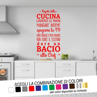 ADESIVI MURALES PER cucina stencil murali su pareti con stickers chef