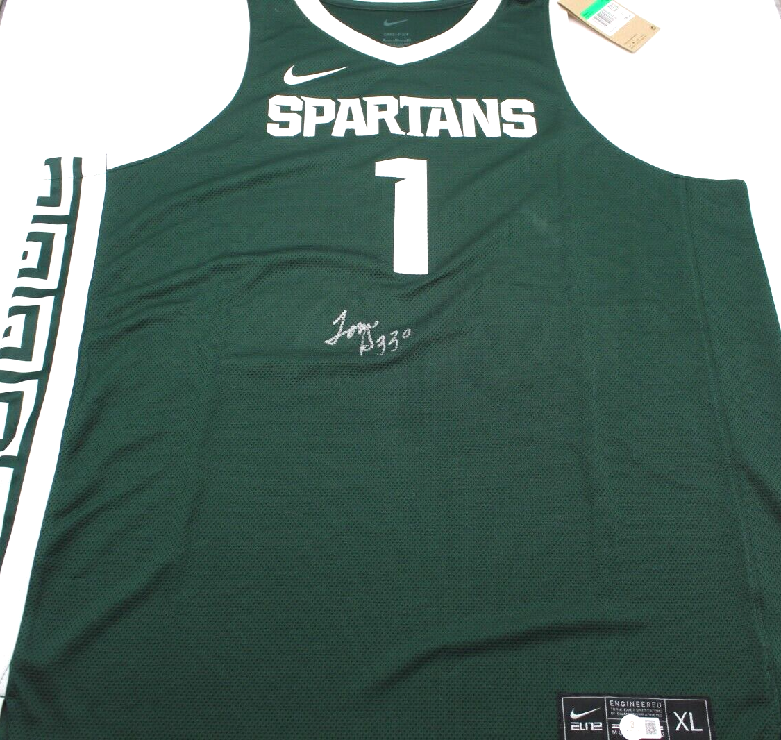 Tom Izzo Autographed Signed Michigan State Spartans Basketball Jersey w/Beckett COA BP89884 