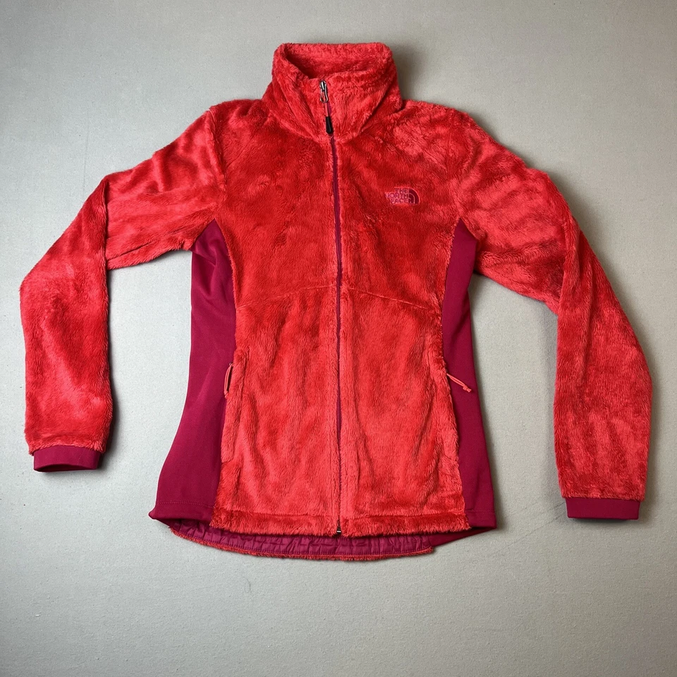 The North Face Red Fleece Fuzzy Full Zip Jacket Women’s Size Small 