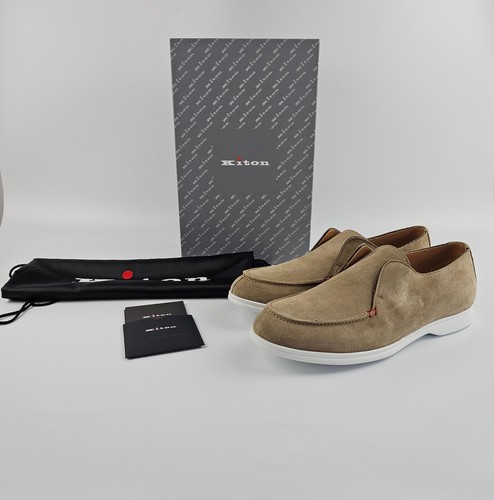 KITON Beige Suede Loafers New And Authentic - Picture 2 of 11