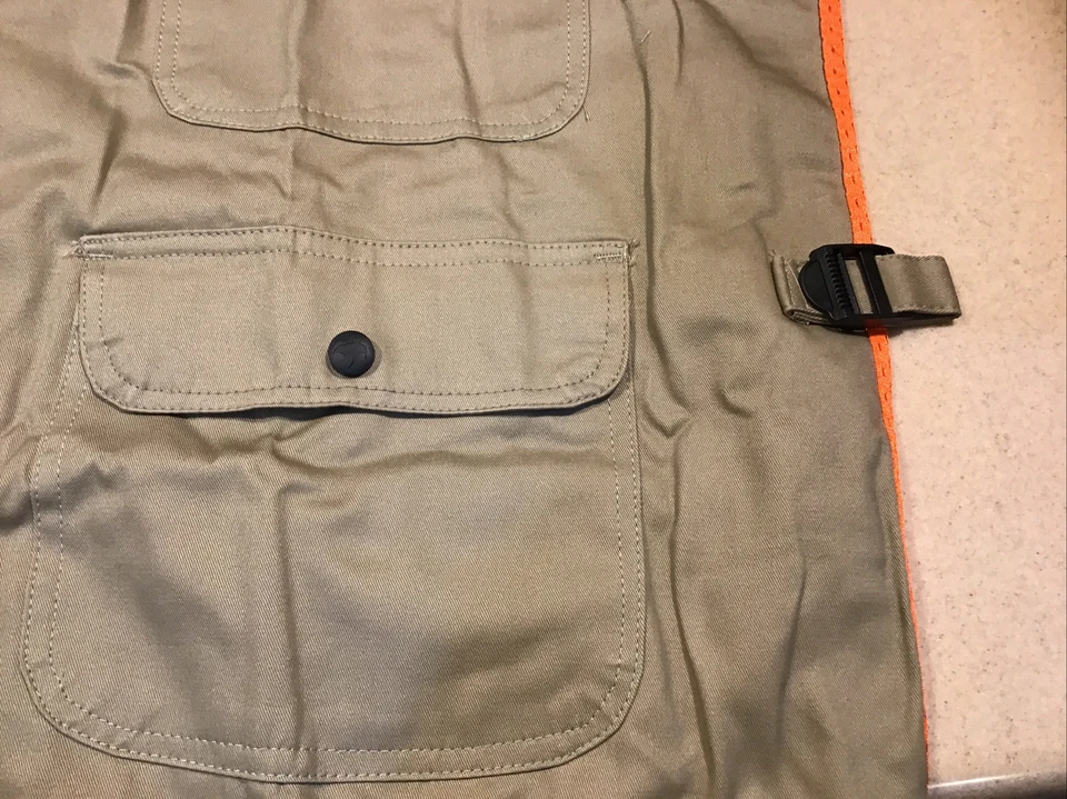 Gander Mountain Khaki/Blaze Hunting Fishing Cargo Vest  large  NWOT Lightweight - Image 3 of 4