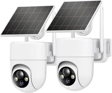 2K Solar Security Cameras Wireless Outdoor, 2PCS Outdoor Camera Wireless with 36