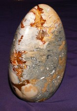 Ozean-Jaspis, Skulptur, freie Form, poliert, Heilstein 974,7g 126x97x55mm