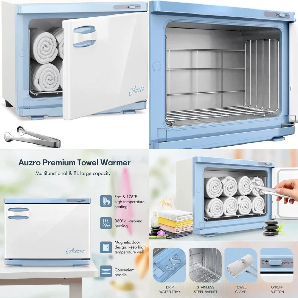 8L Personal Hot Towel Warmer, Hold 12 Facial-Sized Towels Use for Home,  Blue | eBay