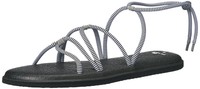 Sanuk Womens Yoga Sunrise Sandal Black White Size 8 Sanuk Womens Yoga Sunrise Sandal Black White Size 8
