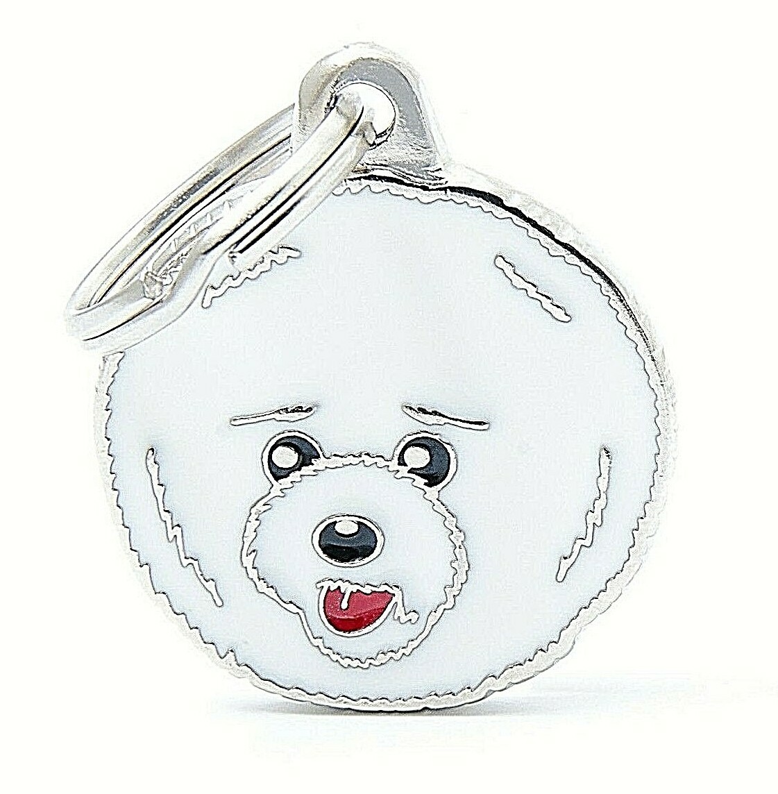 Bichon Frise Dog ID Tag (64) - Engraved FREE - Personalised Identity - Keyring