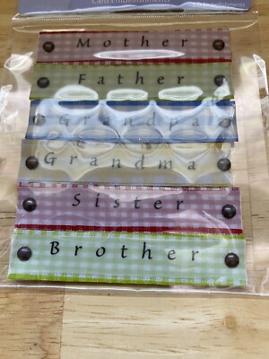 Craft essential 3-D ribbon embellishments: mother, father grandpa, grandma,etc.