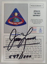 1992 Space Shots Series 3 Apollo 8 First Earthrise Hologram Jim Lovell Signed