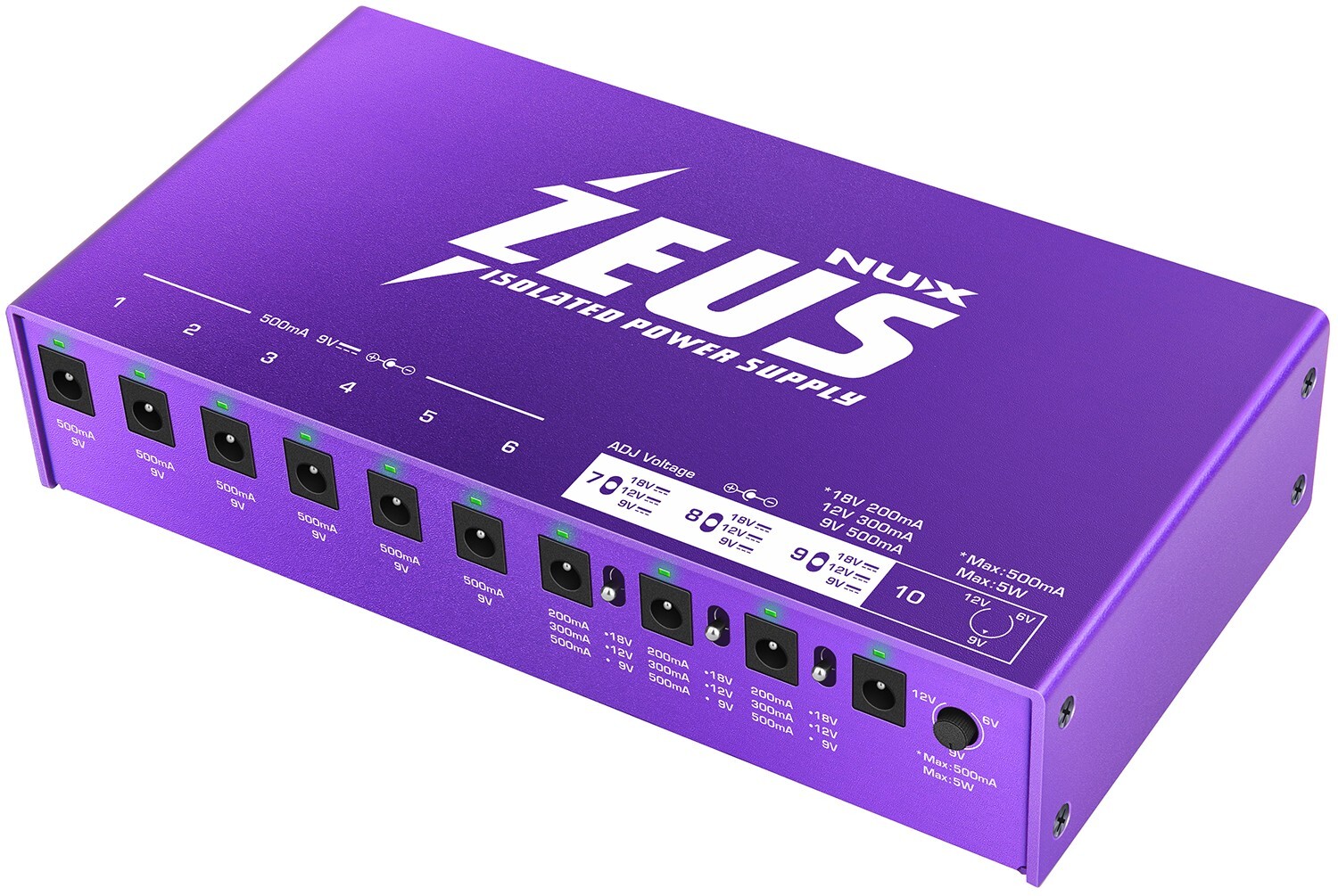 NUX Zeus Guitar Pedal Power Supply 9v 12v 18v