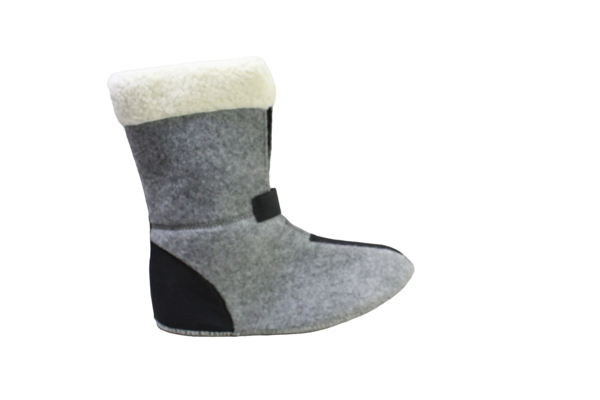 LL Bean Mens Gray Felt Winter Snow Boot Liners Warm Inserts Size 9