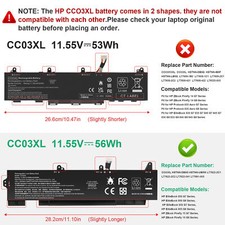 CC03XL Battery For HP ZBook Firefly 15 G7/G8 EliteBook 850 855 G7/G8 Series 56Wh