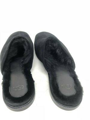 UGG Black Chateau Slippers, EUC, size 12 UGG CHATEAU BLACK SUEDE SHEARLING SLIPPERS WOMEN main image 3