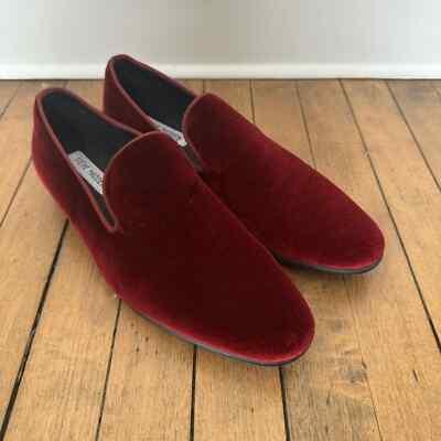 Steve Madden Laight Burgundy Velvet Loafers Smoking Slippers Men’s 9 Steve Madden Laight Burgundy Velvet Loafers Smoking Slippers  main image 4