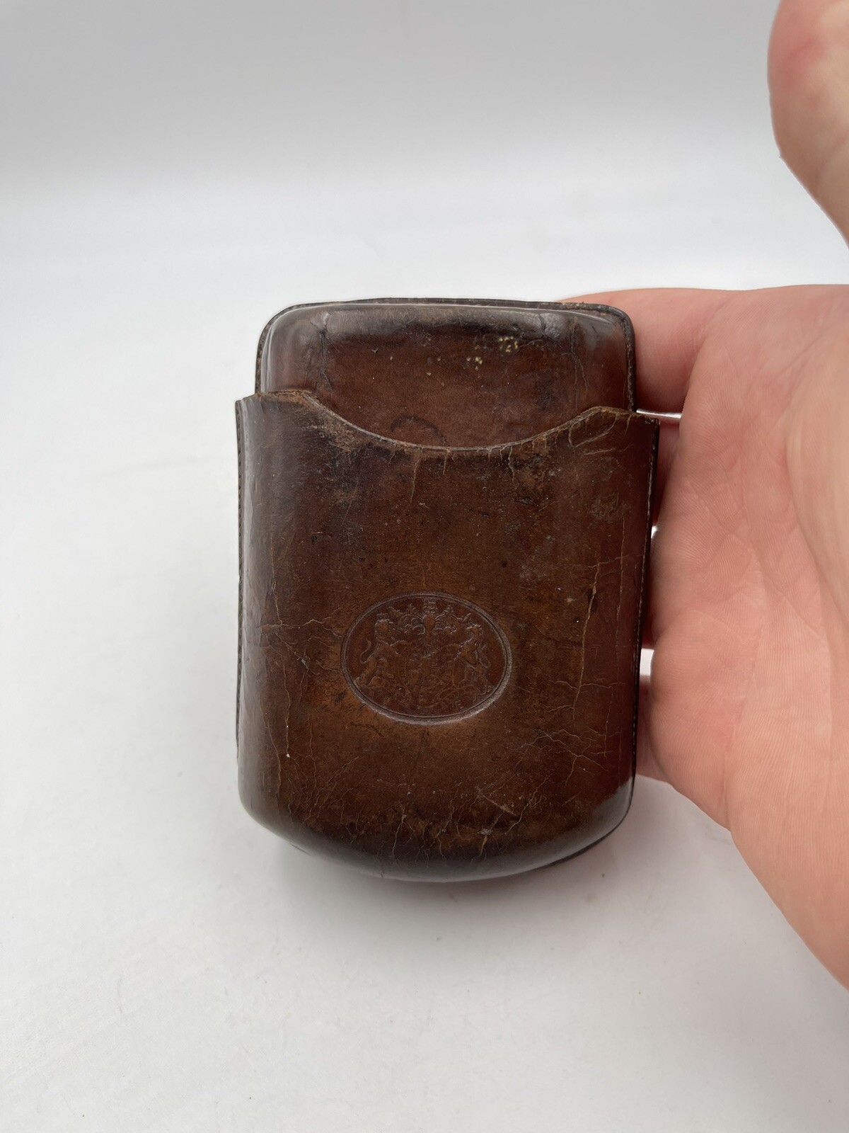 Ref 451 Antiguos Cubiertos De Viaje Con Cristal Y Estuche De Cuero XIX