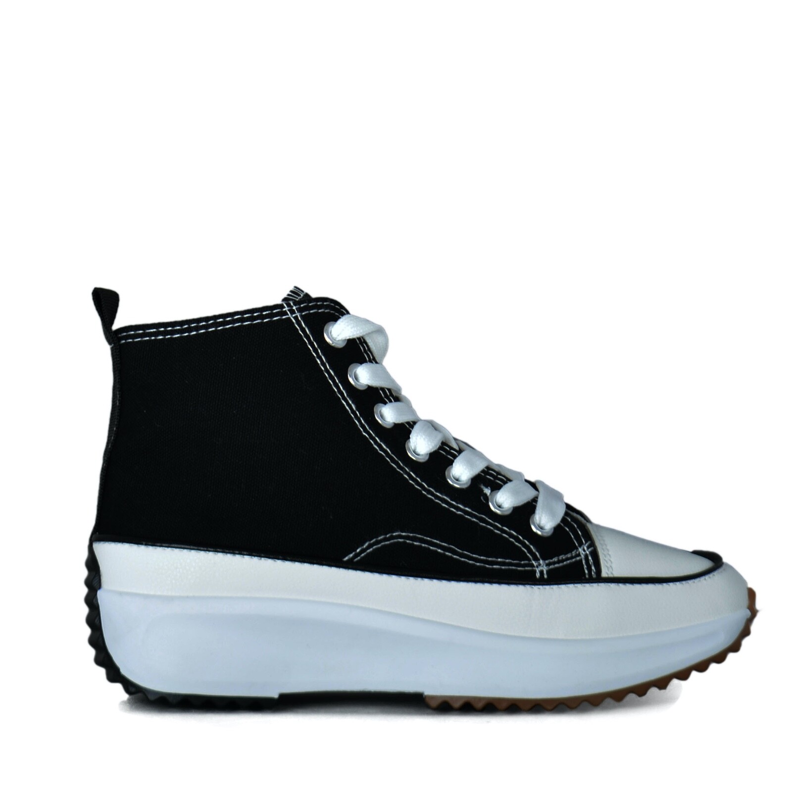 Altamoda Zapatillas de Lona con Plataforma para Mujer Negras de Moda