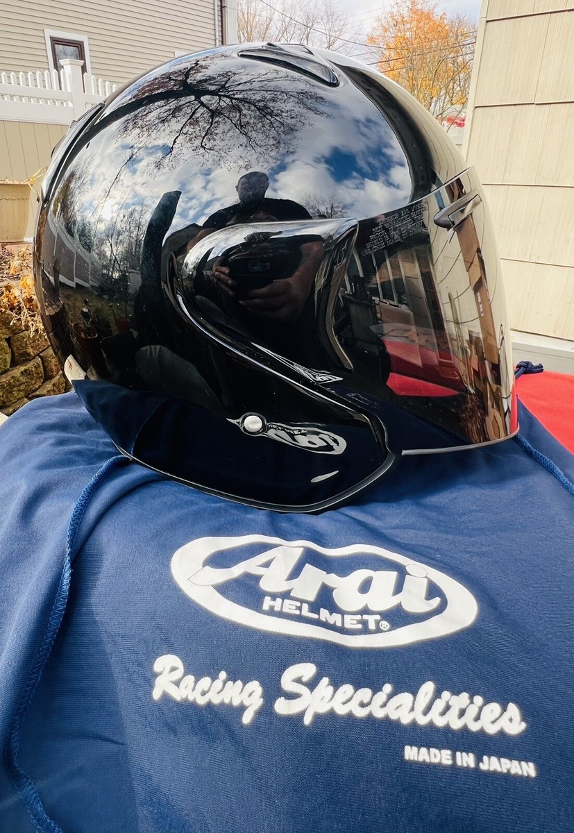 Vintage 2000 Arai SZ/m Black Open Face Helmet/Dark Tint Visor/Size