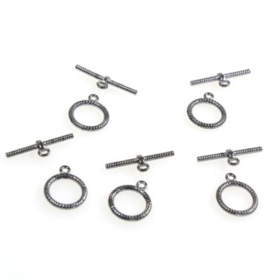 Fermoir Toggle Tibétain 3 Rangs - 14 Mm - Lot De 4 Pièces - Neuf