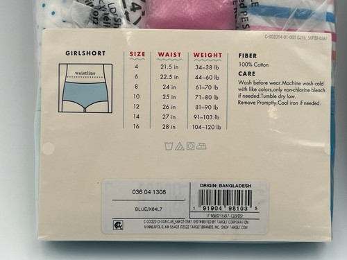 Cat & Jack Underwear Girls Size 10 Girlshorts 100 Cotton 2 Packages (10 Each) - Picture 5 of 6