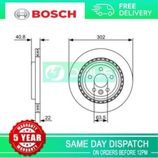 Fits Volvo V60 V70 S60 XC70 S80 + Other Models Bosch Rear Brake Disc #2
