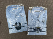 New 2 LOT Boys SCHOOL UNIFORM FORMAL BLUE LONG sleeve BUTTON DOWN Shirts 14H-16H