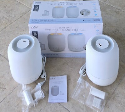 Pure Hume Sense Top Fill Humidifiers 2 Pack Bonus Bundle 3 L Tank 2 Filters
