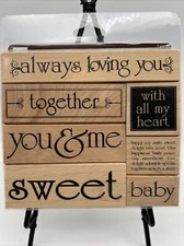 Heidi Grace Wood Rubber Stamp Set - WORDS - Together Loving You Sweet Baby Heart