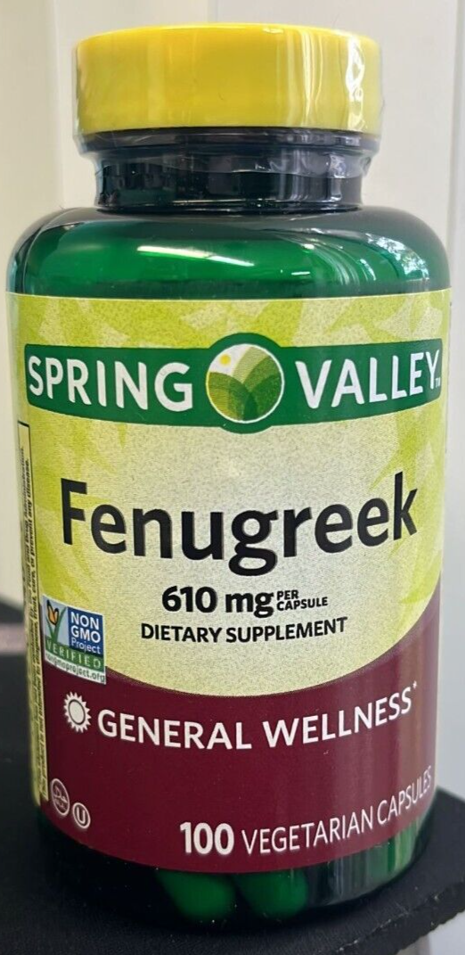 Spring Valley Whole Herb Fenugreek Herbal Supplement Capsules 610mg 100