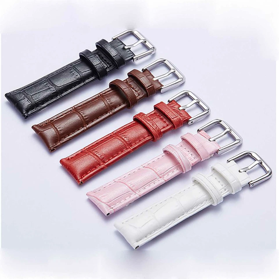 ✅CINTURINO OROLOGIO VERA PELLE UNIVERSALE DONNA UOMO 12 14 16 18 20 22 24MM✅ - Immagine 3 di 4