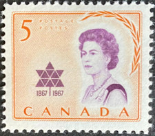 CANADA - 1967 - 5 Cent, Queen Elizabeth II Royal Visit - MNH Stamp - Scott #613