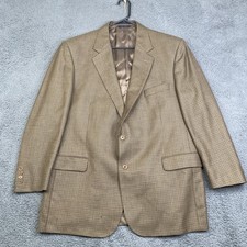Brooks Brothers Blazer Mens 46R Brown Wool Madison Check Sport Coat Made Canada