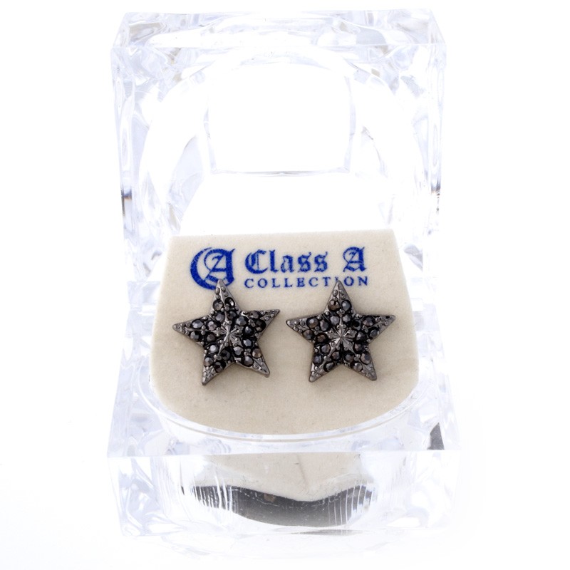 Iced Out Bling Ohrstecker Box - HOT STAR black