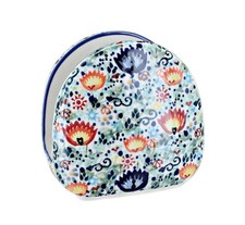 Blue Rose Polish Pottery Desert Oasis Napkin Holder