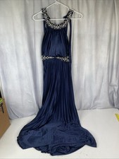 Sequin Hearts Blue Dress Formal Gown Sz 11