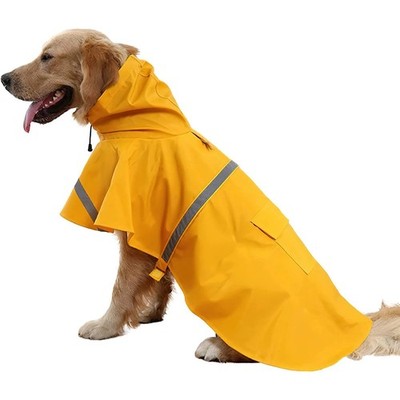 Reflective Dog Raincoat Waterproof Outdoor pet Doggie Rain Coat Rainwear Clothes