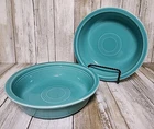 2 Vintage Fiestaware Bowl 7” Fiesta HLC Turquoise Blue (Aqua) Medium Cereal/Soup