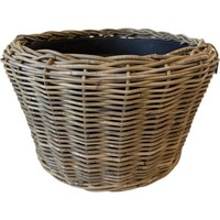 Van Der Leeden Drypot Rattan Pflanzkorb Outdoor Grau Ø 54 Cm HöHe 34 Cm Sylter