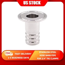 19MM 3/4" SS316 Sanitary Hose Barb Pipe Fittings Tri Clamp 50.5MM Ferrule