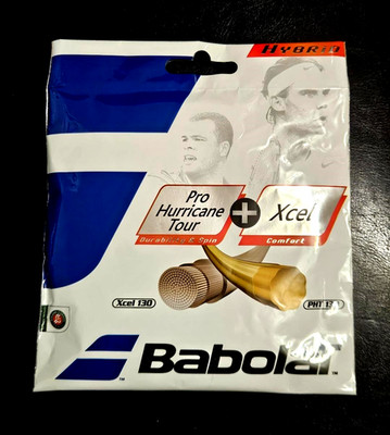 BABOLAT HYBRID PRO HURRICANE TOUR + XCEL 130 TENNIS RACQUET STRING BRAND NEW