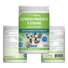 Pet Probiotic for Dogs & Cats 9 Strains | Gut, Immune, Urinary Health 2.5B CFU
