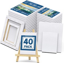 Lienzo en blanco para pintura, paquete a granel de 40-8x10 pulgadas, 40 paquetes mixtos, blanco