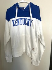 Pressbox University of Kentucky Wildcats Sweatshirt Hoodie Blue Cream Large NCAA